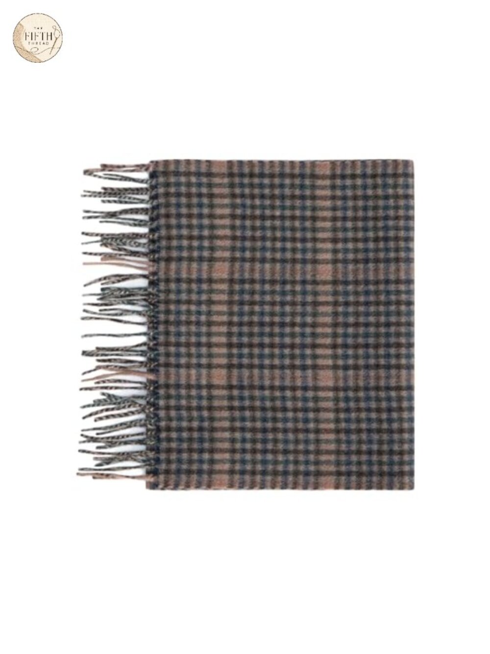 Cashmere Scarf 100% Wool Plaid Winter Wrap 65x12 Lightweight